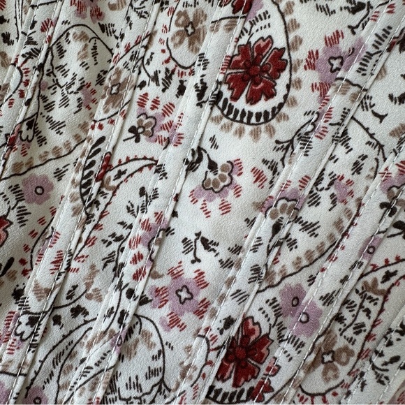 Windsor Cropped Corset Floral Puffed Short Sleeve Top Size Small - Picture 13 of 14